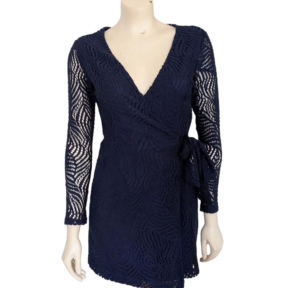 Lilly Pulitzer Tiki Navy Lace Romper Size XS